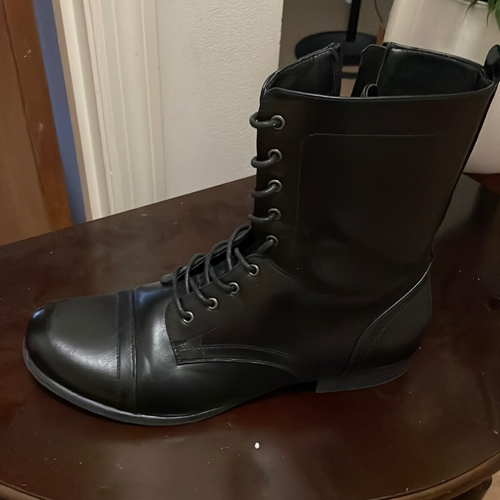 Black combat boots